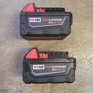 Milwaukee M18 Red Lithium XC 5.0 Battery 2-Pack, Never Used.
